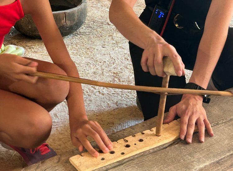 taller de fuego por fricción grottes du cerdon