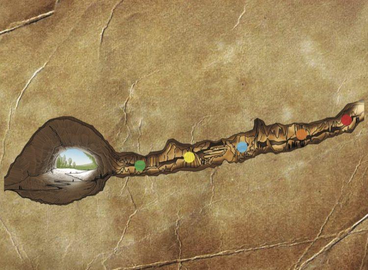 El mapa de la visita narrada en el grottes du cerdon