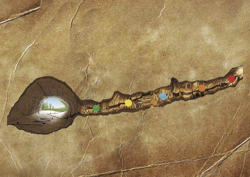 El mapa de la visita narrada en el grottes du cerdon