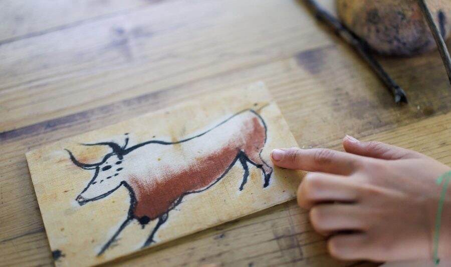 Prehistoric bison painting workshop grottes du cerdon