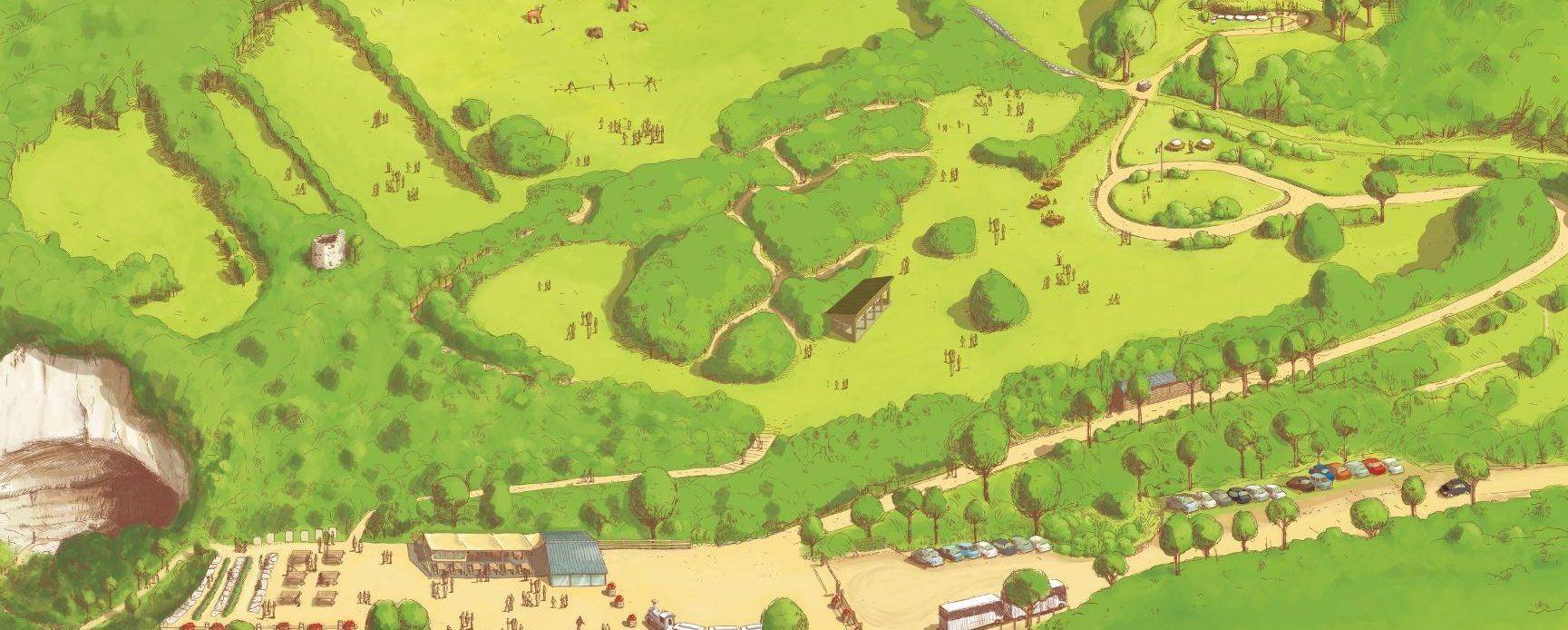 plan parc de loisirs prehistoriques grottes du cerdon
