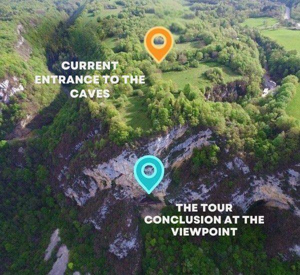 current entrance to the grottes du cerdon final stop on the tour to the viewpoint