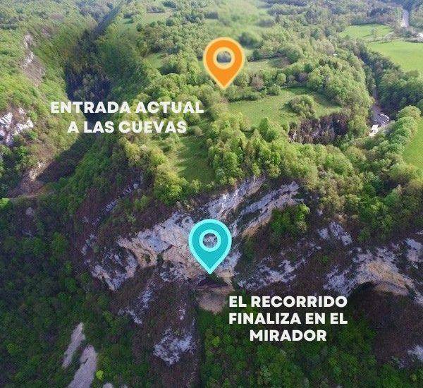 Entrada actual a las grottes du cerdon, última parada del recorrido hasta el mirador