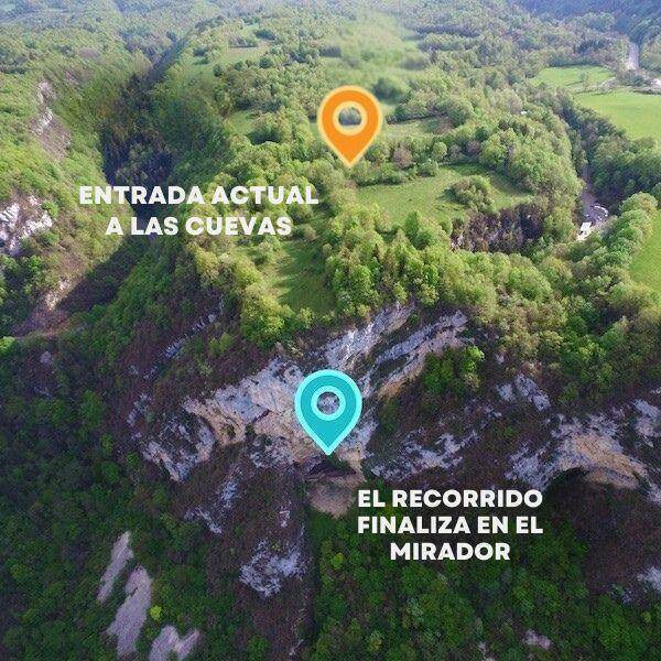 Entrada actual a las grottes du cerdon, última parada del recorrido hasta el mirador